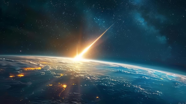 La brillante cola del cometa adorna la atmósfera de la Tierra