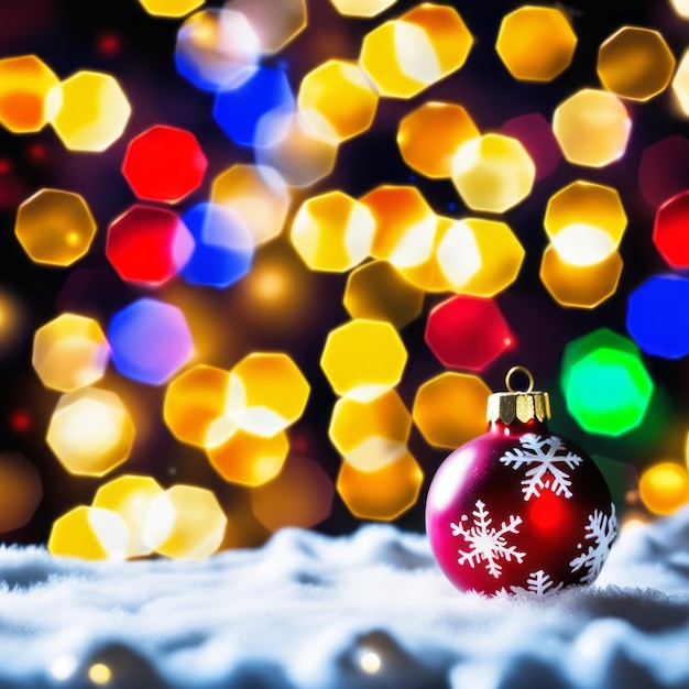 Foto una brillante estrella de navidad dorada decorada con un bokeh desenfocado