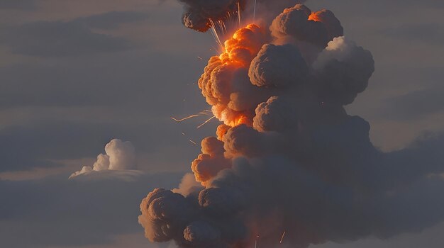 Una brillante explosión de fuego y humo surgido de una poderosa detonación