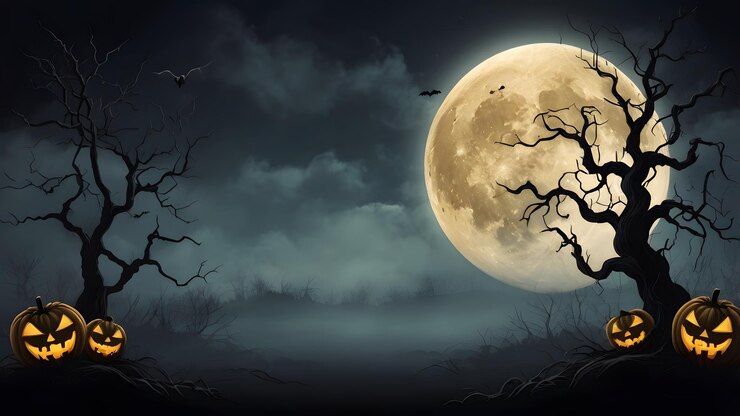 La brillante luz de la luna y el aire brumoso