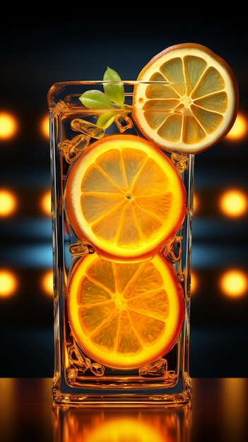 El brillante símbolo de la limonada brilla evocando una satisfacción soleada en las paradas de refrescos urbanas Vertical Mobi