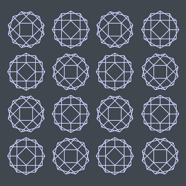 Brillanten und Edelsteine Kristalle Linienkunst Hintergrund