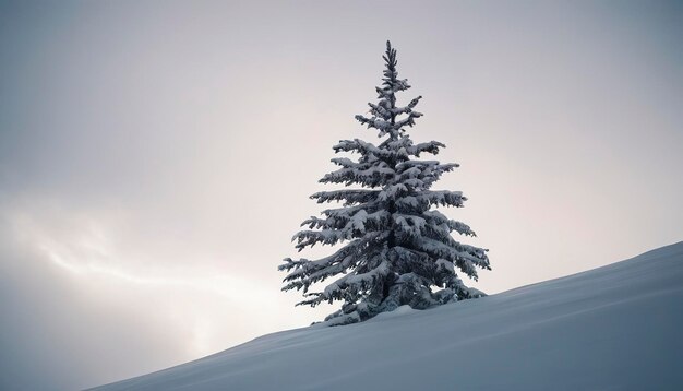 Las brillantes y mágicas siluetas extrañas de los abetos están cubiertas de nieve.