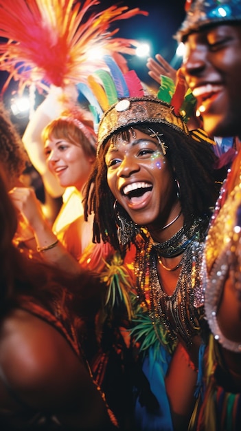 Brillantes trajes de carnaval Una celebración divertida de una fiesta brasileña