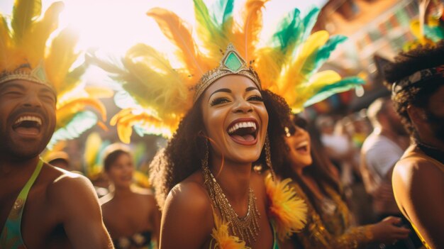 Brillantes trajes de carnaval Una celebración divertida de una fiesta brasileña