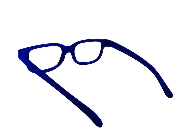 Brille isoliert blau