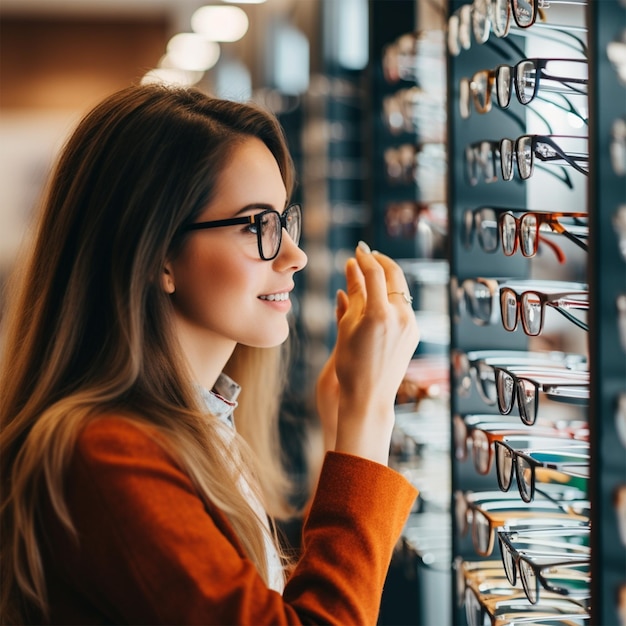 Brillenreihe bei einem Optiker Brillengeschäft