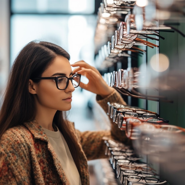 Brillenreihe bei einem Optiker Brillengeschäft