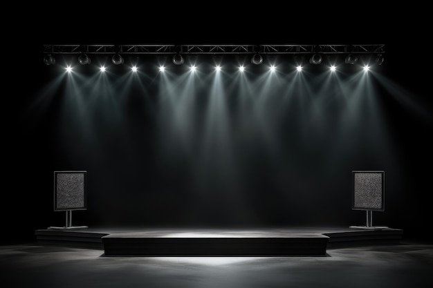 Brilliant Spotlight Captivating Stage Lighting em 3D Rendering iluminando o pódio com Dazzli