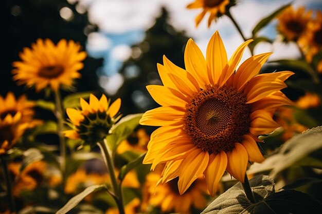 El brillo dorado de los girasoles