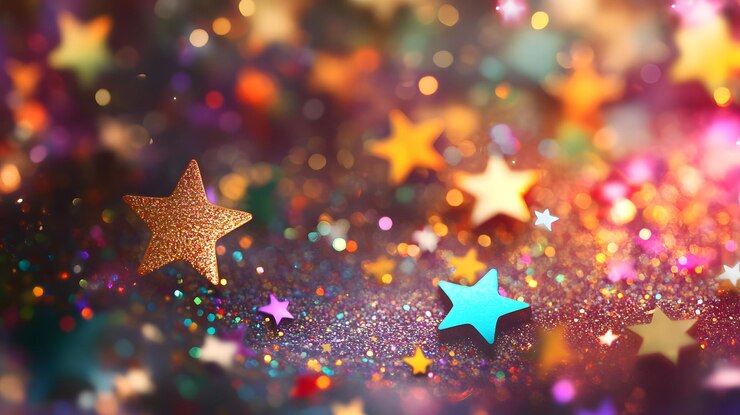 Brillo y estrellas Un telón de fondo festivo