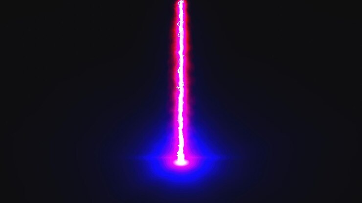 Foto brillo de haz láser generado por computadora d render
