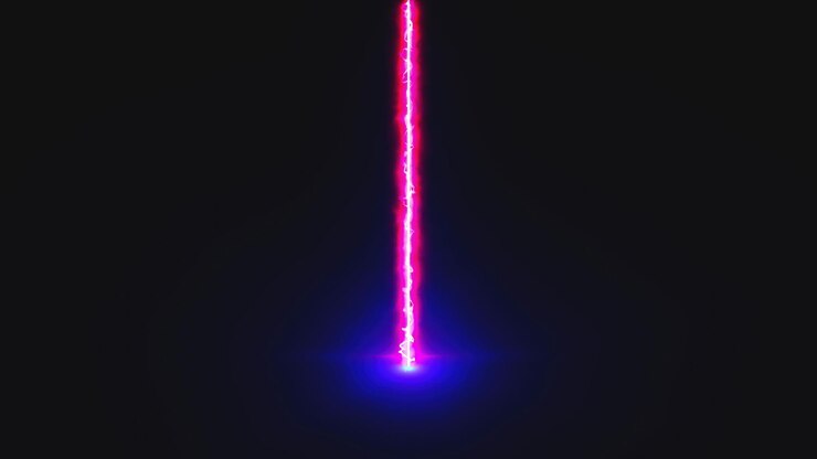 Foto brillo de haz láser generado por computadora d render