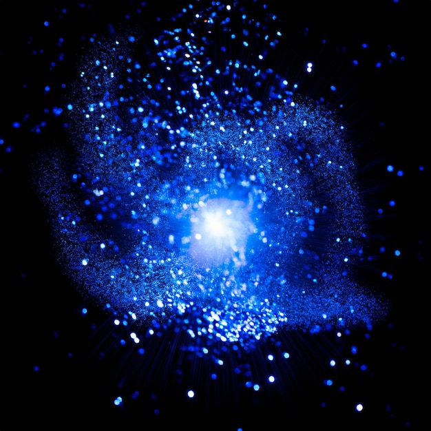 brillo de luz aislado en fondo negro y el movimiento para la fantasía