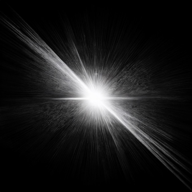 brillo de luz aislado en fondo negro y el movimiento para la fantasía