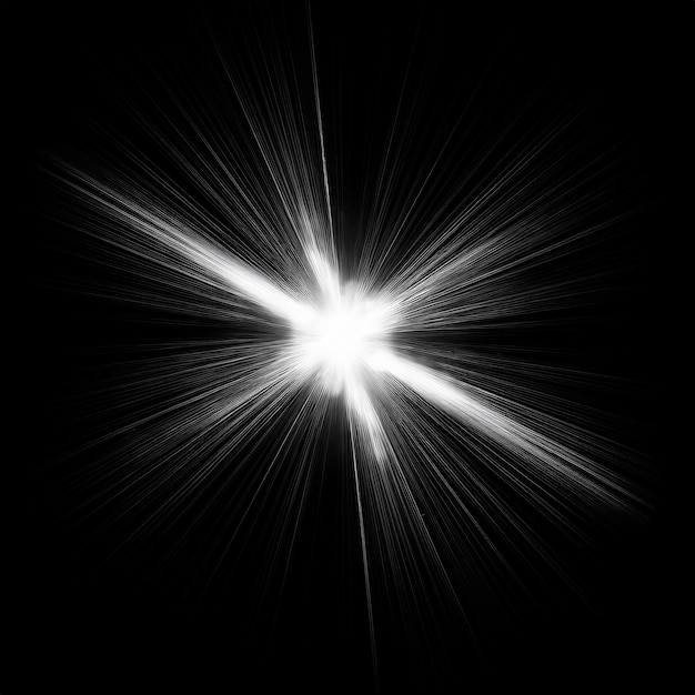 brillo de luz aislado en fondo negro y el movimiento para la fantasía