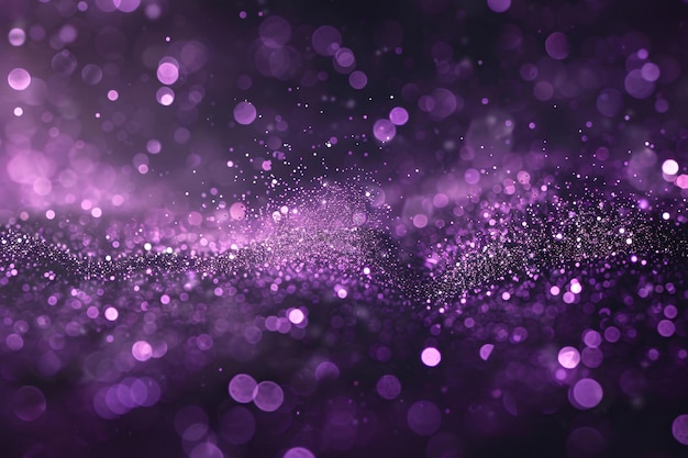 brillo púrpura sobre un fondo púrpura partículas y puntos púrpuras abstractas que fluyen sobre un trasfondo púrpura