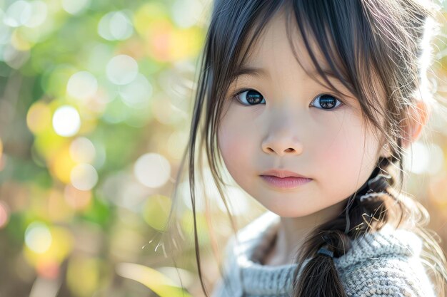 Brincalhão, criança asiática feliz e bonita.