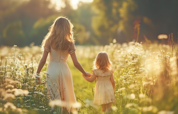 Brincando no parque de verão com uma mãe e uma criança pequena