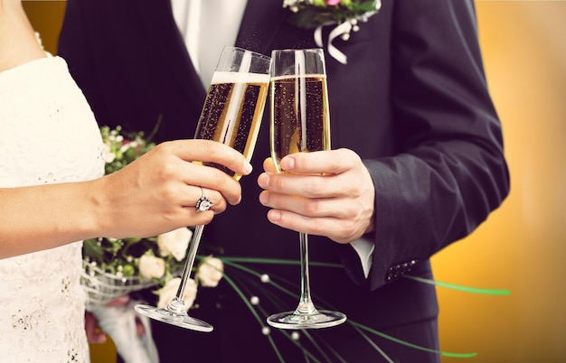 Brindis con champán de boda