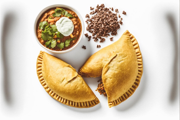 Bringen Sie mit unserer Empanadas-Lebensmittelfotografie einen Hauch von Raffinesse in Ihre lebensmittelbezogenen Projekte