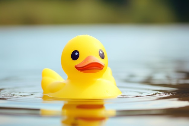 Bringen Sie Spaß in der Badewanne mit einer gelben Gummiente von Ai