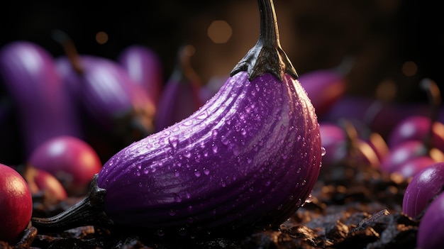 Brinjal HD 8K fundo papel de parede imagem fotográfica