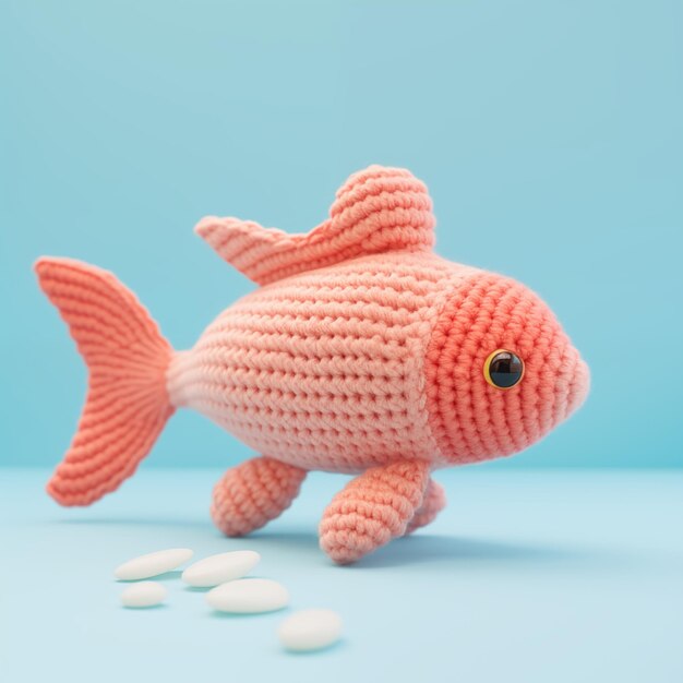 Brinquedo de crochet de peixe Amigurumi