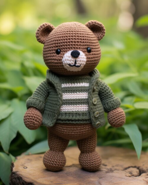 Brinquedo de crochet de urso Amigurumi