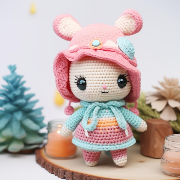 Brinquedo de crochete de boneca Amigurumi