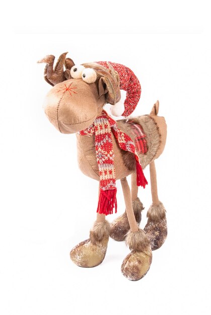 Foto brinquedo macio engraçado da estatueta da árvore de natal renas escandinavas do natal