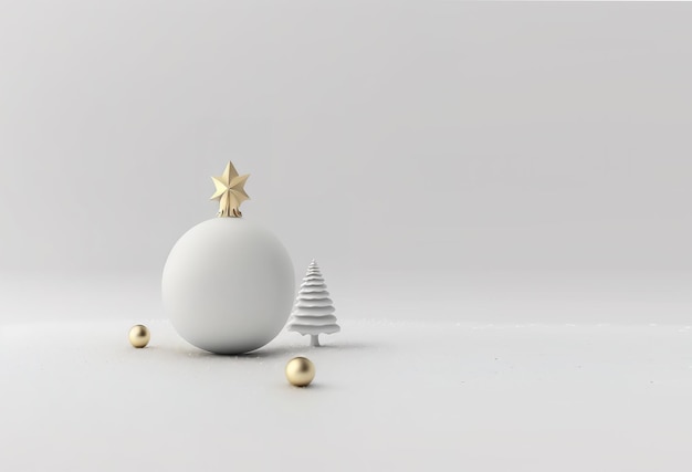 Brinquedos de natal minimalistas em um fundo branco Generative AI