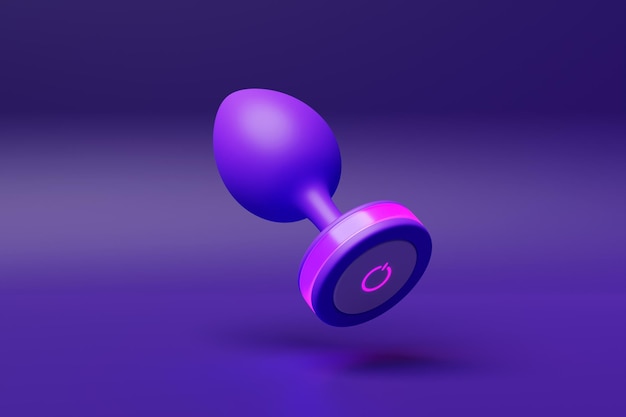 Brinquedos para adultos plugue anal roxo ilustração 3D