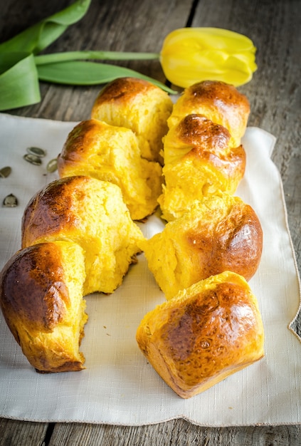 Brioche de calabaza (pan francés)