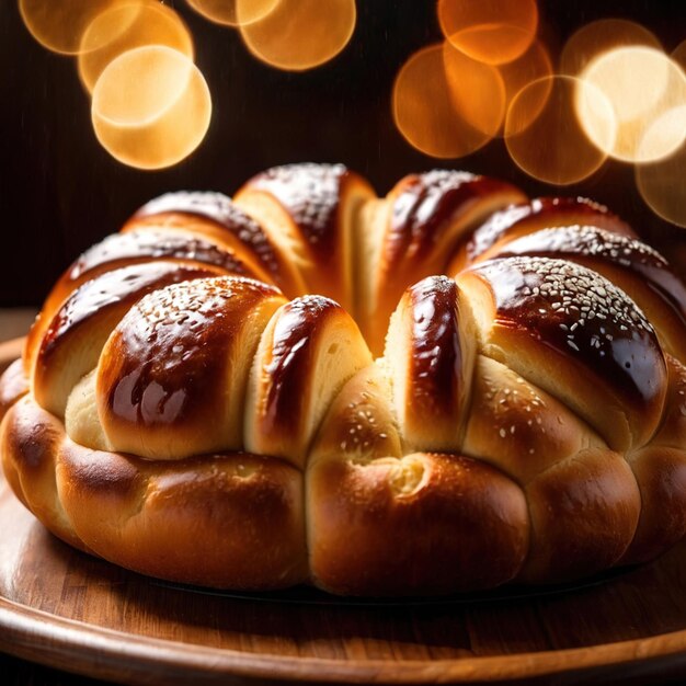 Foto brioche pão recém-cozido alimento básico para refeições