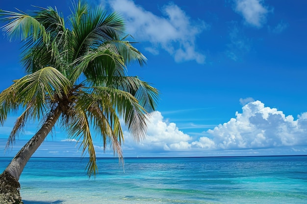 La brisa de la isla tropical susurra suavemente a través de las palmeras llevando el olor de flores exóticas creando una atmósfera tranquila representación atemporal del paraíso encontrado