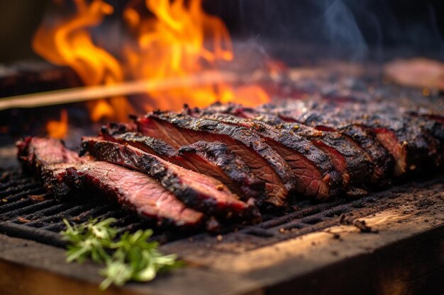 Brisket de barbacoa ahumada con sabor fuerte y ahumado