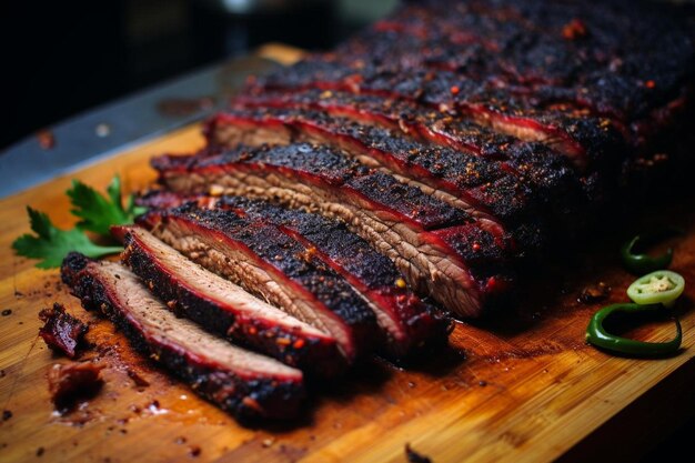 Brisket de churrasco fumegante com sabor áspero e fumegante