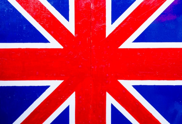 Britische Flagge auf dem Holzbrett