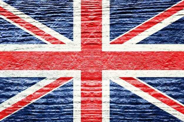 Britische Flagge mit Holzstruktur