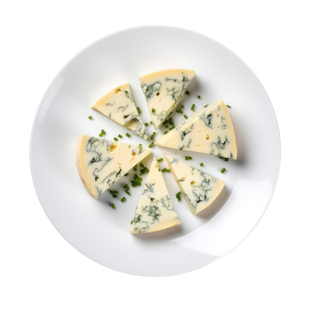 Britische Küche mit Stilton-Käse auf weißem Teller