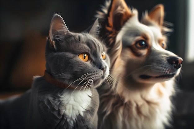 Britische kurzhaarige Katzen- und Hundefreunde generative ai