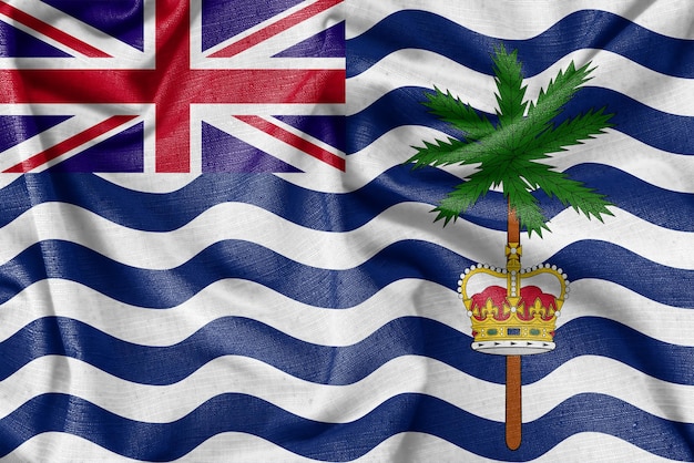 Britisches Territorium im Indischen Ozean Landflagge Hintergrund realistischer Seidenstoff