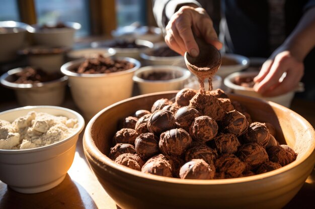 Broa es un tipo de pan de maíz y trigo tradicionalmente hecho en Portugal y en Brazi generativo IA