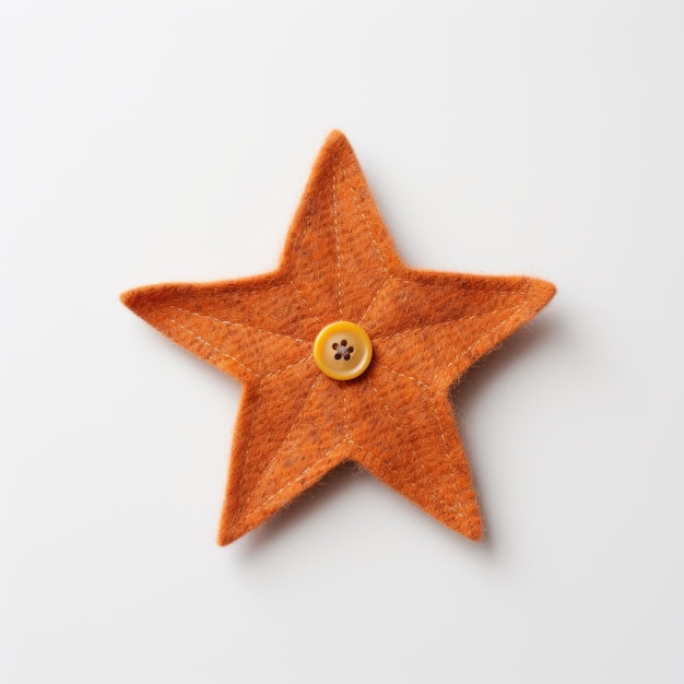 Foto el broche de estrella de fieltro naranja al estilo de loretta lux y rinko kawauchi