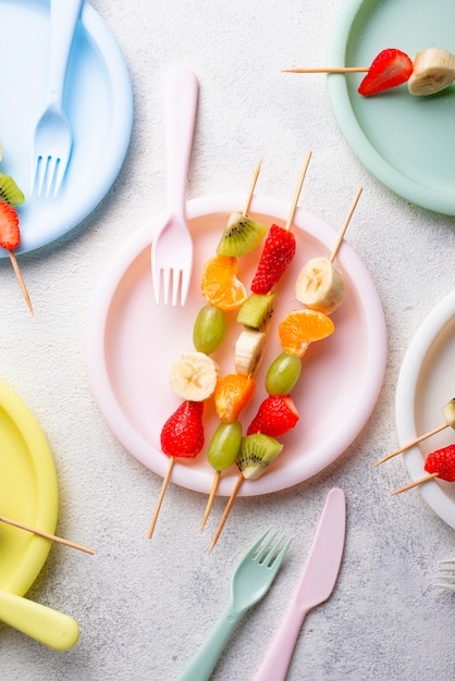 Brochetas de frutas