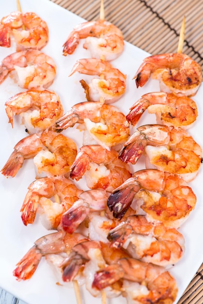 Brochetas De Gambas Frescas