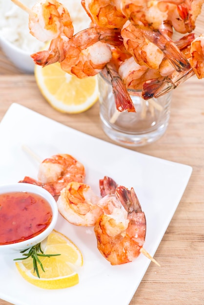 Brochetas De Gambas Frescas