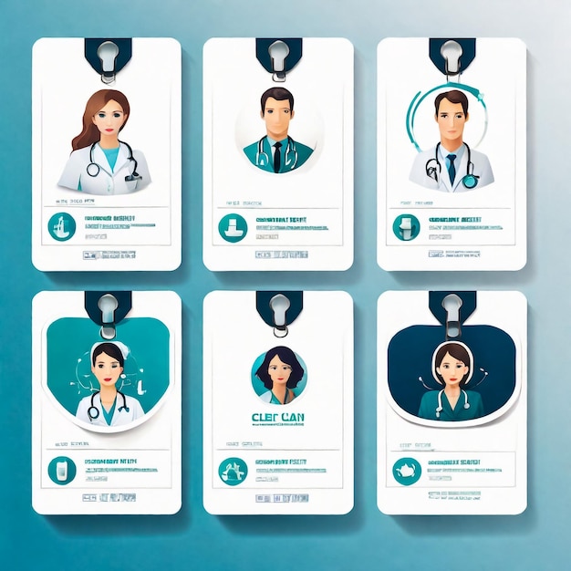 Brochura de cuidados de saúde vetoriais para clínica com médicos Desenho de panfleto médico
