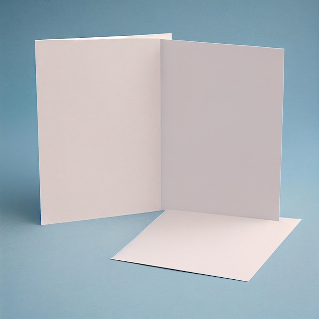 Brochura ou maquete de panfleto em branco branco cartão de saudação renderização 3d Generative AI